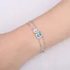 Bangle Sieraden Collectie Yellow Duck Emerald Echte London Blue Topaz 925 Sterling Zilver Verstelbare Link Armband voor Vrouw 231009