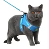 Halsbanden voor katten Halsbandharnas Polyester Verstelbaar Kittenvest Lood Kat Hondenriem Puppy Medium Reflecterend Klein Wandelen Mesh harnas met voor 231009