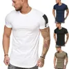 Модная мужская приталенная футболка с круглым вырезом и коротким рукавом, распродажа футболок, повседневные топы, мужская футболка, одежда Summer259K