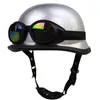 Motorcykelhjälmar utomhus ridning skyddande helmetretro capacete moto pilot cap casque sun visor casco lättvikt prick