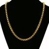 24 lange, herrschsüchtige Herren-Kastenketten, 18 Karat Gelbgold gefüllt, Hip-Hop-Herren-Halskette, 8 mm breite Kette, Geburtstagsgeschenk273w