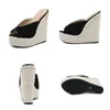 Sandals Peep Toe Shallow Slip On Slippers Weave Straw Rope Platform Wedge High Heel Mules Slides Thick Sole Bottom Shoes