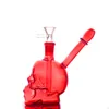 Toptan Renkli 3D Kafatası Hookah Bubbler Heady Cam Yağ Dab Talimler Bongs Tütün Boruları Filtre PERC Balmumu Su Boru Aksesuarları 14 mm Downstem Sigara Kase