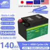 24V 140AH 100AH ​​LIFEPO4 Pil Paketi Sınıf A Yeni Hücreler 8S100A BMS Lityum Demir Fosfat IPX5 Solar Batayı RV Teknesi için