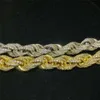 Vvs – chaîne en corde de diamant en argent Sterling 925, 5mm, 7mm, 9mm, 11mm, bijoux Hip Hop glacés, chaîne en corde Moissanite, Bracelet cubain