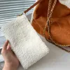 2023-Роскошная дизайнерская шерстяная сумка на плечо, классические женские сумки через плечо с цепочкой, мягкая и удобная сумка-тоут, зимняя сумка большой вместимости