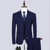 Costumes pour hommes Stripe Style britannique Slim Suit 3 pièces Ensemble Veste Gilet Pantalon / Homme d'affaires Gentleman Haut de gamme Blazers personnalisés Manteau M-6XL