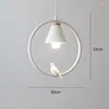 Pendant Lamps Nordic Bird Lamp Modern Iron Art Ring Lights For Kids Rooms Hanging Bedside LED E27 Home Decor Light Fixtures