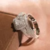 Band Rings Ladies Luxury Overized Zircon Ring Exquisite Gorgeous Fashion Wedding Preferred Jewelry 925 Silver Girl 231009