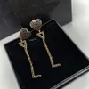 Женские дизайнерские серьги-подвески, золотые, серебряные серьги-гвоздики, роскошные брендовые ювелирные изделия для женщин, серьги-кольца с бриллиантами в форме сердца, обручи с буквами Stu3007