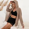 Chaquetas De Mujer Para Mujer Sudadera Ligera Con Cremallera Completa Sudadera Sólida Suelta Moda De Manga Larga Con Bolsillos