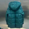 8ga2 Parkas en duvet pour hommes Designe Badge brodé Collier rectangulaire pour femmes Manteau contrasté à capuche Automne Hiver Veste thermique épaissie Top Taille 1/2/3/4/5