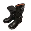 Botas plataforma vintage femininas outono e inverno com pelo engrossado para mostrar a altura botins pequenos