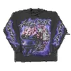 Kvinnors hoodies tröjor Hellstar Y2k Sweatshirt Hip Hop Graphic Print Round Neck Overized Long Sleeved Shirt Men Women Harajuku Gothic Tops 231009