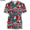 Heren T-shirts Jumeast Merk Mannen Vrouwen 3D Gedrukt T-shirt Vrolijk Kerstfeest Kerstman Hip Hop Korte Mouw Sport trui Tops Tees