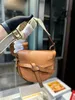 2023 new saddle bag, large size, small size, versatile fashion designer shoulder crossbody bag, online popular women's bag, half-moon bag, easy to control, gift box packaging