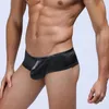 Cuecas masculinas cintura baixa roupa interior íntima boxer shorts u destaque brilhante moldar calças moda mini confortável