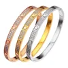 Bracciale rigido classico per amanti della moda placcato oro 18 carati con diamanti per le donne, ragazza, matrimonio, festa della mamma, gioielli, regali per le donne