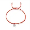 20st. Håller härliga dubbla fötter Family Wish Armband Simple Red String Charms Gift287y
