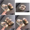 Hoge kwaliteit Kid Canvas Schoenen Sneakers Plaid Letter Kinderen Babyschoen Jongens Meisjes Lichtgewicht Zacht Antislip Casual Drop Delivery