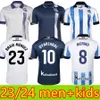 2023 24 Menkids Real Sociedad Soccer Jerseys 23 24 Ta Kubo Oyarzabal Sadiq Andre Silva Zubimendi Brais Mendez Merino Le Normand Zubeldia Shirt Kit Kit Kit