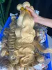 Toppkvalitet Peruansk malaysiska indiska hår 613 Blond kroppsvåg Vågiga hårförlängningar 3 Bunds Hot Selling 100% Raw Virgin Remy Human Hair Weaves