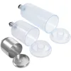 Serviessets 3 stuks Airbrush Vervanging Pot Doorzichtige Plastic Beker Fles Conserveermiddel Doseren Flessen Glas Metaal Demontabel