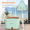 Mops Floor Mop with Spin Bucket 360 Rotatable Automatic Separation Microfiber Triangle Window Washing Home Cleaning Tool 231009