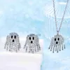 Hanger Kettingen Mode Nieuwe Ghost Kristallen Hanger 2023 Halloween Nieuwe Interessante Pompoen Ghost Ketting Vrouw Man Sieraden x1009