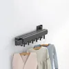 Hangers Racks Folding Clothes Rack Wall Mount Thickened Aluminum Clothes Organizer Home Retractable Indoor Outdoor Balcony Cloth Drying Hanger 231007