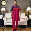 Homens Tracksuits Homens Terno Roupas Africanas Manga Curta Camisas e Calças 2 Peça Set Plus Size Casual Tracksuit Dashiki Attire A2316092