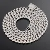 Varumärke Fashion Woman 8mm Prong Cuban Link Chain Iced Out Pass Diamond Tester VVS Moissanite 925 Sterling Silver Necklace