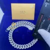 marka moda kobieta 12 mm dwa rzędu 925 Sterling Srebrny biały złote biżuteria biżuteria Tester Diamentowy Tester Zakręcony Hip Hop VVS1 MOSSANITE Cuban Link Sain