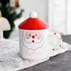 Mugs Santa Claus Funny Coffee Tea Mug With Lid Spoon Father Christmas Children Present Breakfast Milk Cup Cover Merry Gift