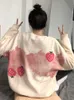 Kvinnors luvtröjor Sweatshirts Deeptown Korean Style Graphic Print Women Harajuku Sweet Overdimased Loose Casual Pullover Tops Kawaii kläder 231009