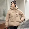 Trench da donna H Autunno Inverno Cappotto ampio con cappuccio Giacche imbottite in cotone Addensare Parka caldo Donna Casual Tasca grande Capispalla tinta unita