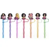 cartoon fashion girl straws cap pvc drink accessories straws toppers cover dust plug party decoration straws Protection