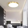 Plafonniers LED moderne lampe en cuivre Ultra mince pour chambre à coucher salon Restaurant Simple lustre rond éclairage