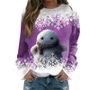 Women's T Shirts 2023 Fashion Top Autumn Winter Snowman Printing T-shirt Casual Long Sleeve Round Neck Loose Christmas Pullover