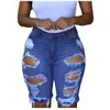 Shorts pour femmes 2023 Denim trous déchiré jeans femmes élastique détruit legging pantalon court slim été femme grande taille 3xl