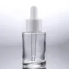 30 ml Glas-Parfümflaschen für ätherische Öle, flüssiges Reagenz, Pipette, Tropfflasche, flache Schulter, zylindrische Flasche, klar/matt/bernsteinfarben, 12 LL