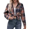 Women's Blouses Spring Plaid Long Sleeve Retor Office Ladies Blouse 2023 Casual Loose Tops Streetwear T-shirt Women Autumn Button Shirts