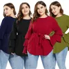 Ropa étnica Blusa de mujer musulmana Islámica para niñas Mangas de tres capas Tops Mujer Islamismo Blusas Abayas Camisetas turcas