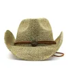 Hüte mit breiter Krempe, Eimerhüte, einfacher Sonnenhut für Männer und Frauen, Sommerhüte, personalisierte Western-Mädchen-Cowboy-Strohhut, Strandhut, 56–58 cm, 231009