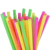 Gobelets jetables pailles 100 pièces | En plastique multicolore pour boire du jus de thé au lait, accessoires de fête d'anniversaire et de mariage