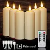 Candles Led Candle Rechargeable By usb With Flickering Flame Wedding Decorative Tealight Timed Remote Columnar 231009