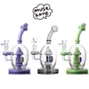 Vente en gros 22CM Crème colorée narguilé Champignon Filtre Mixte Couleur Recycleur Grande Taille Verre Dab Rig Bong Tuyaux D'eau Narguilé Joint 14mm Fumer Tabac Bol