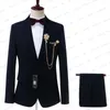 Herenpakken SILIWEYA 2023 Mannen Piekte Revers Bruiloft 2 Stuks Slim Fit Party Tuxedos Bruidegom Wear Bruidegom (Jas broek)