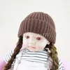 Novo outono inverno bebê crianças chapéu de malha doce cor boné crianças crânio gorros meninos meninas chapéus quentes