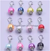 Fashion Charms med hummerlåslegering dingle 12Color Imitation Pearl DIY för smycken tillverkningstillbehör storlek1.22*0,39 "